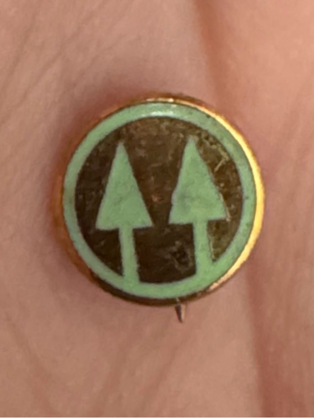 SMITH AND WARREN DOUBLE PINE LAPEL PIN